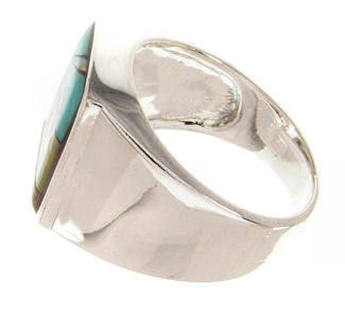 Silver Multicolor Native American Design Ring Size 10-1/4 YS64603
